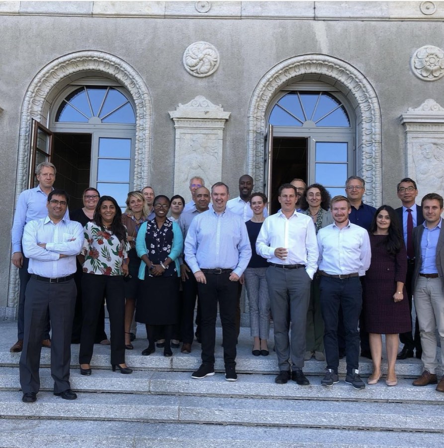 Richard Bartlett with the WTO Council delegation on the steps in Geneva